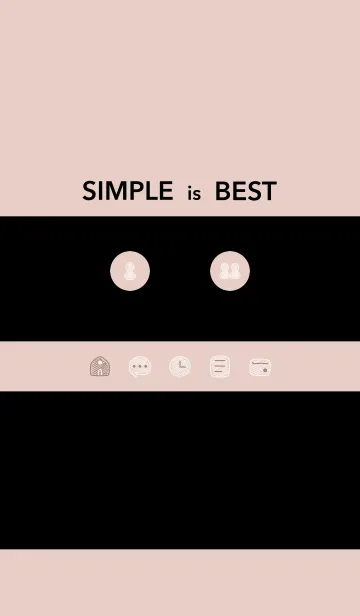 [LINE着せ替え] シンプル71_16_ベージュ 黒2-4の画像1