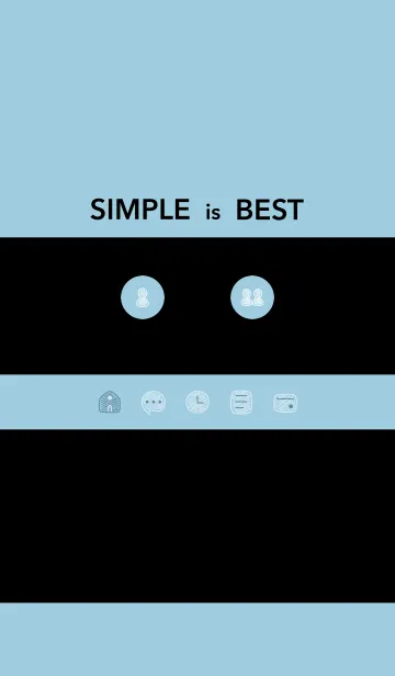 [LINE着せ替え] シンプル21_16_シアン 黒2-1の画像1