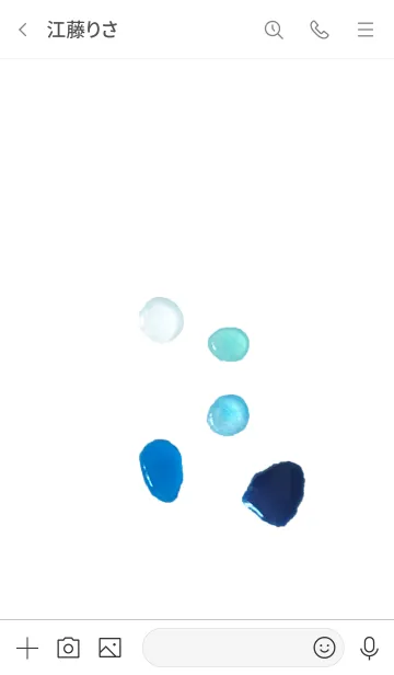 [LINE着せ替え] Polka dot 水玉の着せかえ。青の画像3