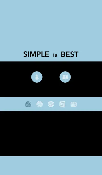 [LINE着せ替え] シンプルC1_16_シアン 黒2-8の画像1