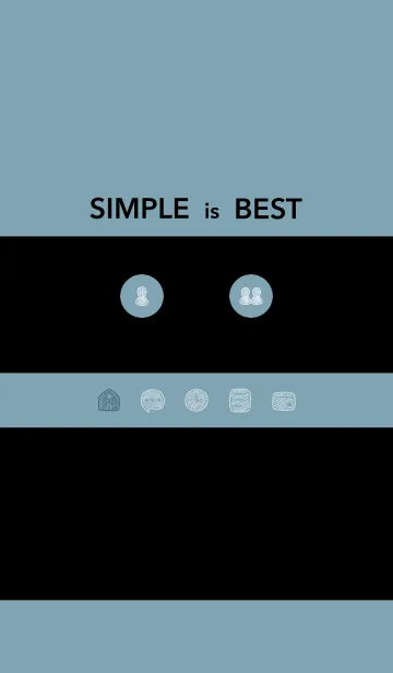 [LINE着せ替え] シンプル21_16_シアン2 黒2-2の画像1