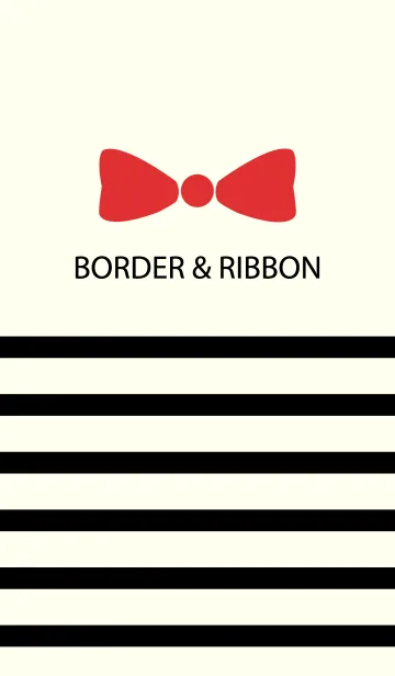 [LINE着せ替え] BORDER & RIBBON -BLACK+RED-の画像1