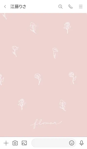[LINE着せ替え] シンプルな花たち -ピンクホワイトの画像3