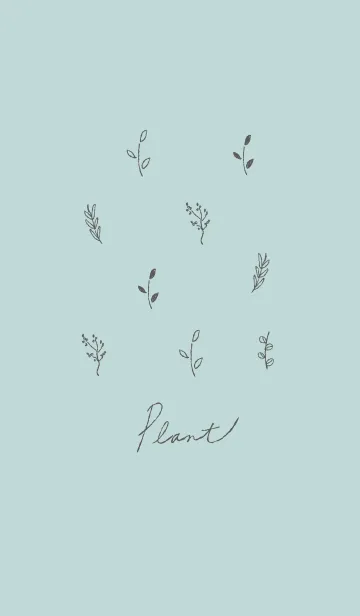 [LINE着せ替え] シンプルな植物たち -ミントグレーの画像1
