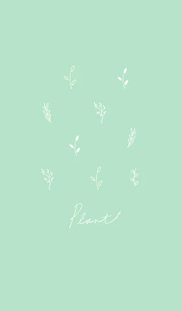[LINE着せ替え] シンプルな植物たち -グリーンホワイトの画像1