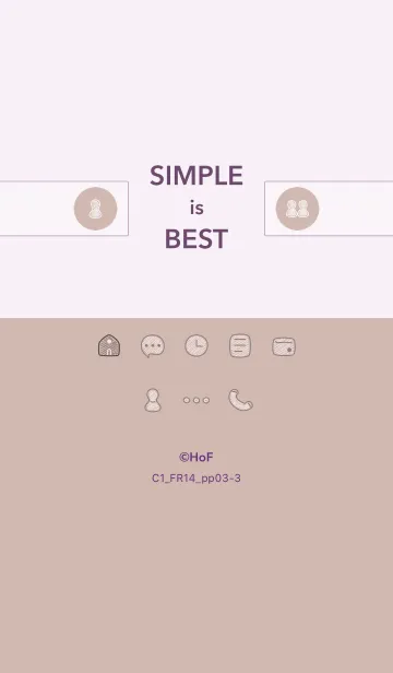 [LINE着せ替え] シンプルC1_14_ベージュ 紫3-3の画像1