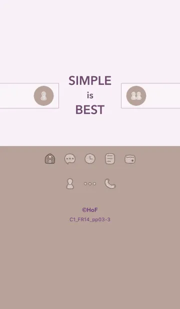 [LINE着せ替え] シンプルC1_14_ベージュ2 紫3-3の画像1