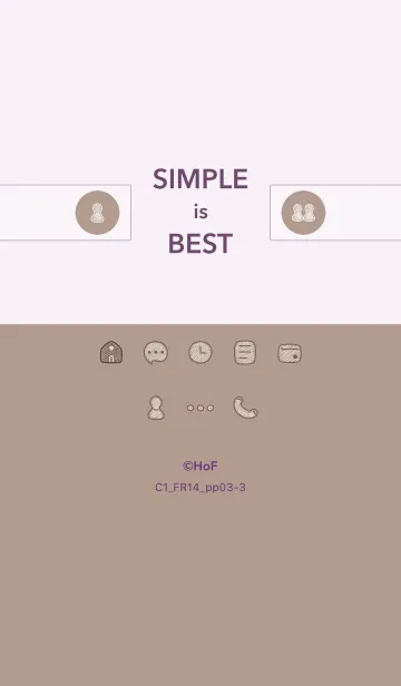 [LINE着せ替え] シンプルC1_14_ベージュ3 紫3-3の画像1