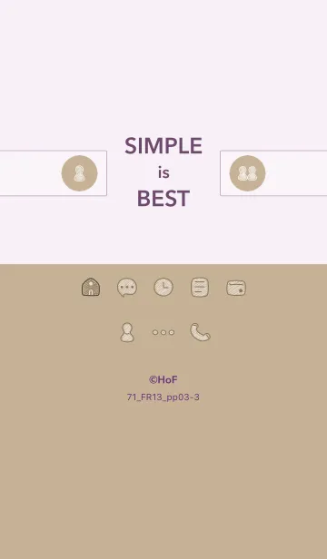 [LINE着せ替え] シンプル71_13_ベージュ4 紫3-3の画像1
