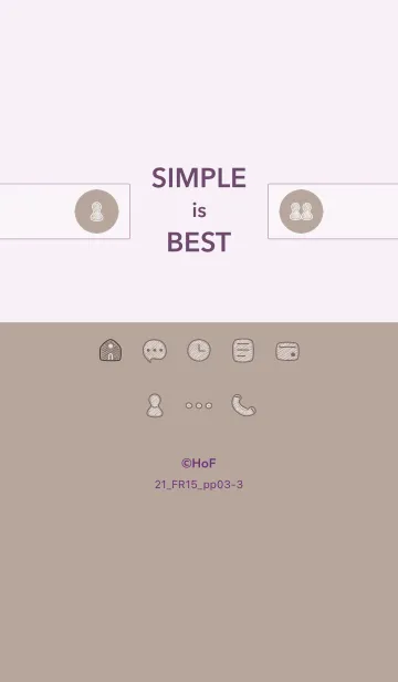 [LINE着せ替え] シンプル21_15_ベージュ 紫3-3の画像1