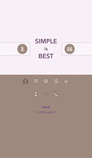 [LINE着せ替え] シンプル21_15_ベージュ3 紫3-3の画像1
