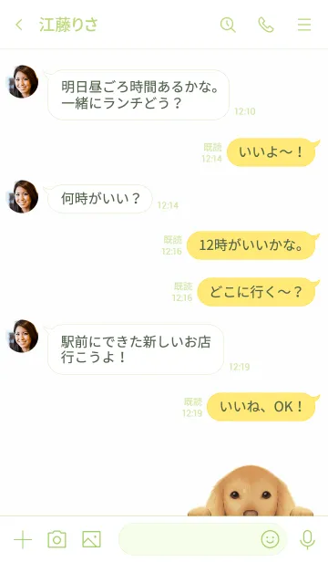 [LINE着せ替え] 犬とシンプル ピスタチオグリーンの画像4