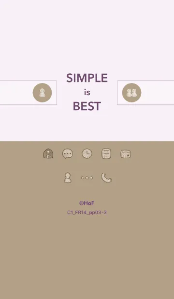 [LINE着せ替え] シンプルC1_14_ベージュ4 紫3-3の画像1