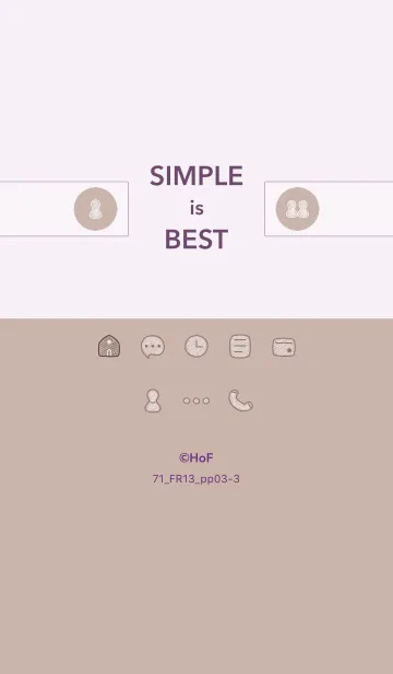 [LINE着せ替え] シンプル71_13_ベージュ2 紫3-3の画像1