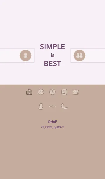[LINE着せ替え] シンプル71_13_ベージュ3 紫3-3の画像1