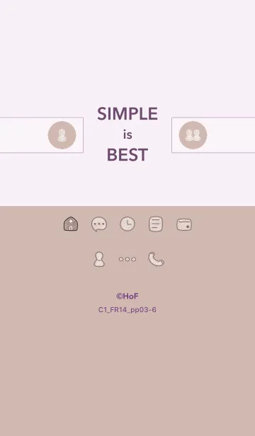 [LINE着せ替え] シンプルC1_14_ベージュ 紫3-6の画像1