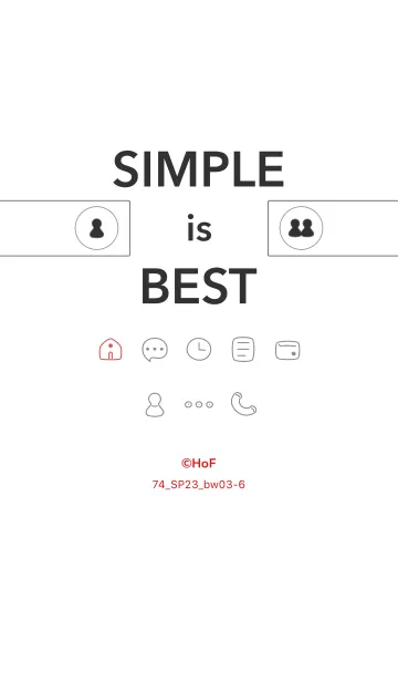 [LINE着せ替え] シンプル74_23_黒/白3-6の画像1