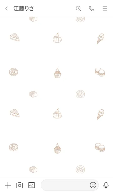 [LINE着せ替え] Sweets★ Brown line & brownの画像3