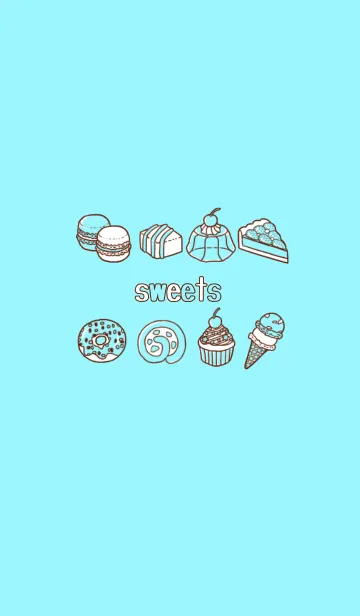 [LINE着せ替え] Sweets★ Brown line & blueの画像1