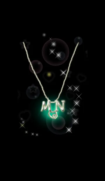 [LINE着せ替え] イニシャル M&N（ブラック2）の画像1