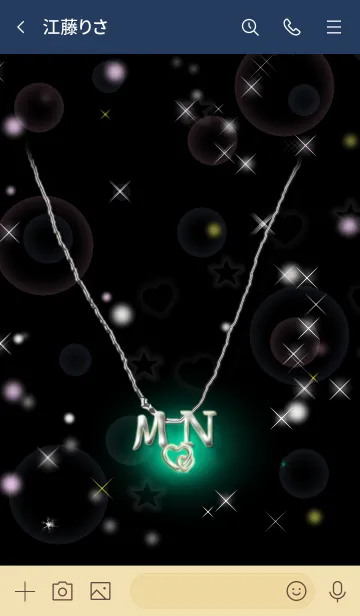 [LINE着せ替え] イニシャル M&N（ブラック2）の画像3