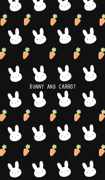 [LINE着せ替え] うさぎとにんじんの着せかえ ブラックの画像1