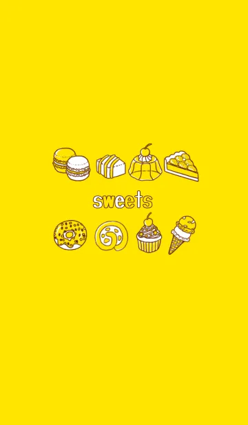 [LINE着せ替え] Sweets★ Brown line & yellowの画像1