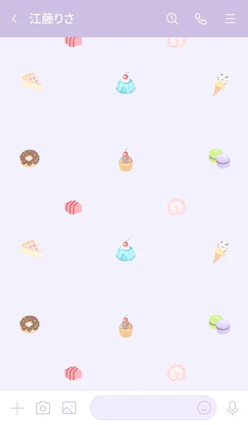 [LINE着せ替え] Sweets★ Purple versionの画像3
