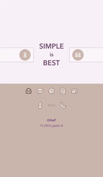 [LINE着せ替え] シンプル71_13_ベージュ2 紫3-6の画像1