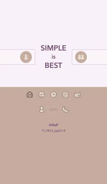 [LINE着せ替え] シンプル71_13_ベージュ3 紫3-6の画像1