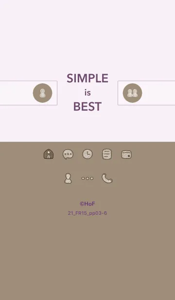 [LINE着せ替え] シンプル21_15_ベージュ4 紫3-6の画像1