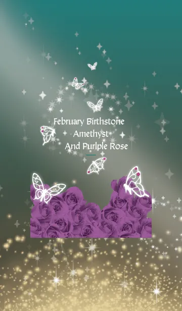 [LINE着せ替え] 茶色と緑 : 2月のアメシストと蝶の画像1