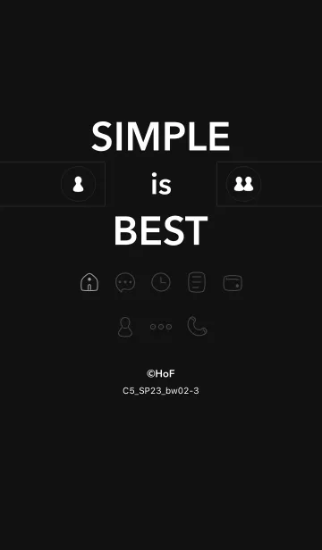 [LINE着せ替え] シンプルC5_23_黒/白2-3の画像1