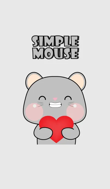 [LINE着せ替え] Simple Love U Grey Mouse Theme (JP)の画像1