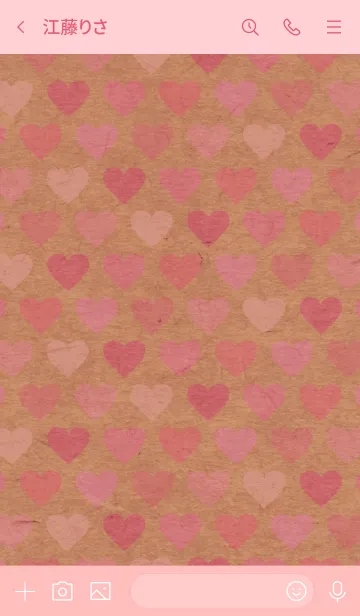 [LINE着せ替え] クラフトハートピンク スマイル24の画像3