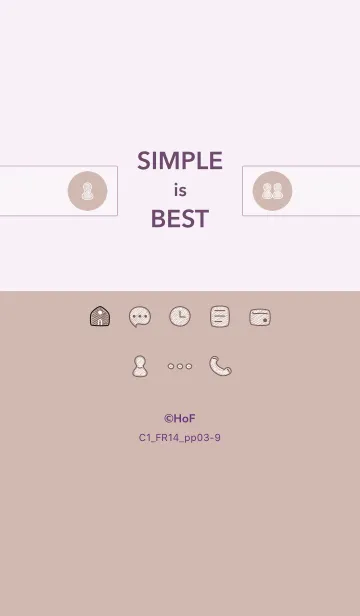 [LINE着せ替え] シンプルC1_14_ベージュ 紫3-9の画像1