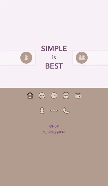 [LINE着せ替え] シンプルC1_14_ベージュ3 紫3-9の画像1