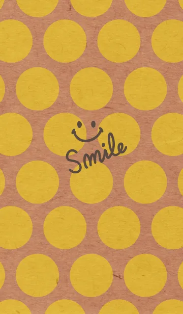 [LINE着せ替え] クラフト紙黄色ドット-スマイル7-の画像1