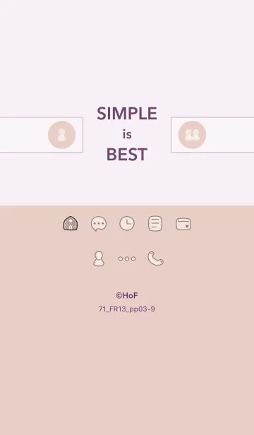 [LINE着せ替え] シンプル71_13_ベージュ 紫3-9の画像1