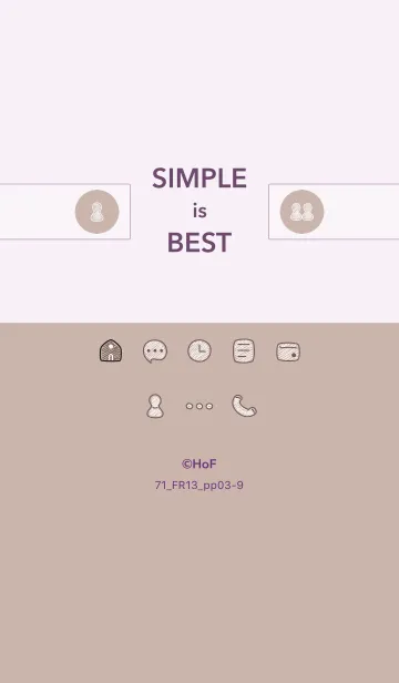 [LINE着せ替え] シンプル71_13_ベージュ2 紫3-9の画像1