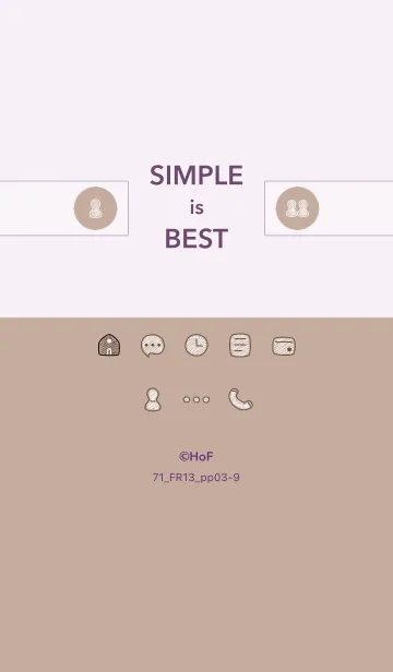 [LINE着せ替え] シンプル71_13_ベージュ3 紫3-9の画像1