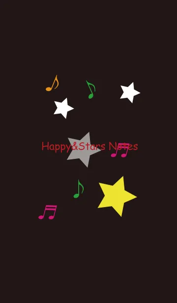 [LINE着せ替え] Happy&Stars Notes Blackの画像1