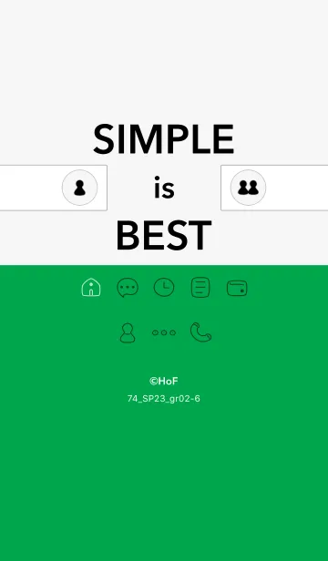 [LINE着せ替え] シンプル74_23_グリーン2-6の画像1