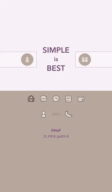 [LINE着せ替え] シンプル21_15_ベージュ 紫3-9の画像1