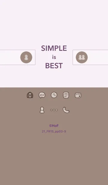 [LINE着せ替え] シンプル21_15_ベージュ3 紫3-9の画像1