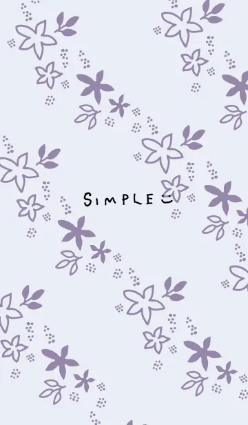 [LINE着せ替え] シンプルくすみフラワーパープル4の画像1