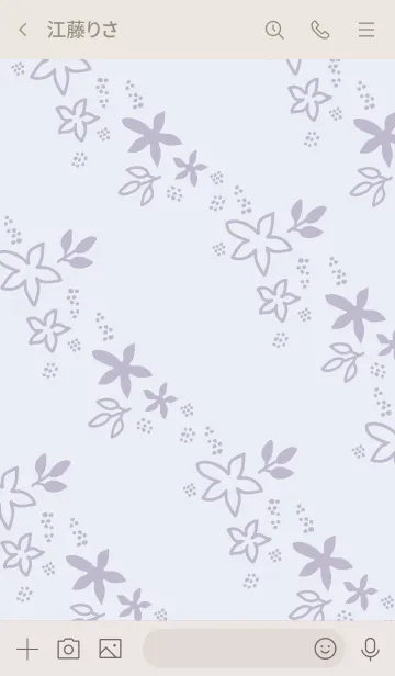 [LINE着せ替え] シンプルくすみフラワーパープル4の画像3