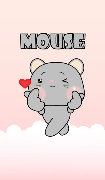 [LINE着せ替え] Grey Mouse With Love Theme (JP)の画像1