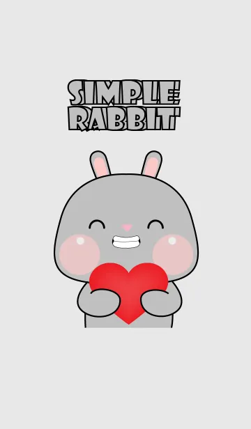 [LINE着せ替え] Simple Love U Grey Rabbit Theme (JP)の画像1