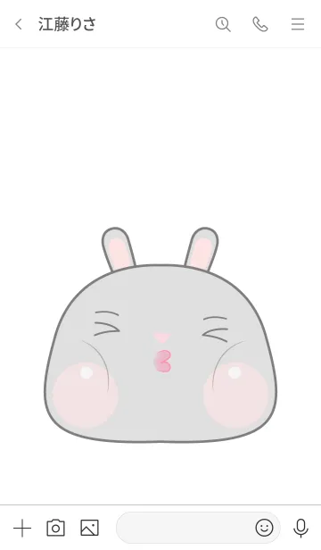 [LINE着せ替え] Simple Love U Grey Rabbit Theme (JP)の画像3